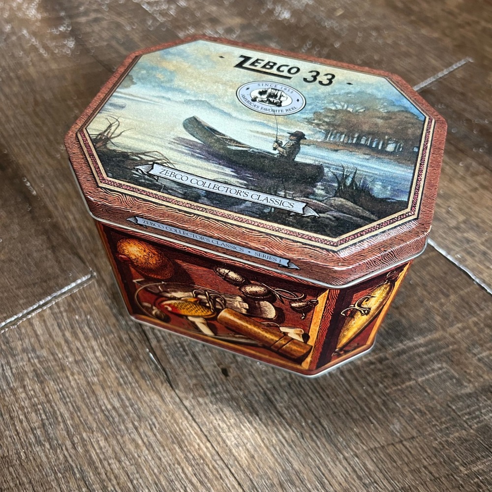 Zebco 33 Collectors Classics Series 1 Vintage 1996 Octagon Fishing Tackle Tin